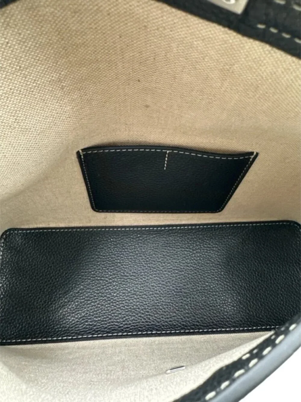 NWT TOTEME T-Lock Canvas Clutch Ecru Black Crossbody